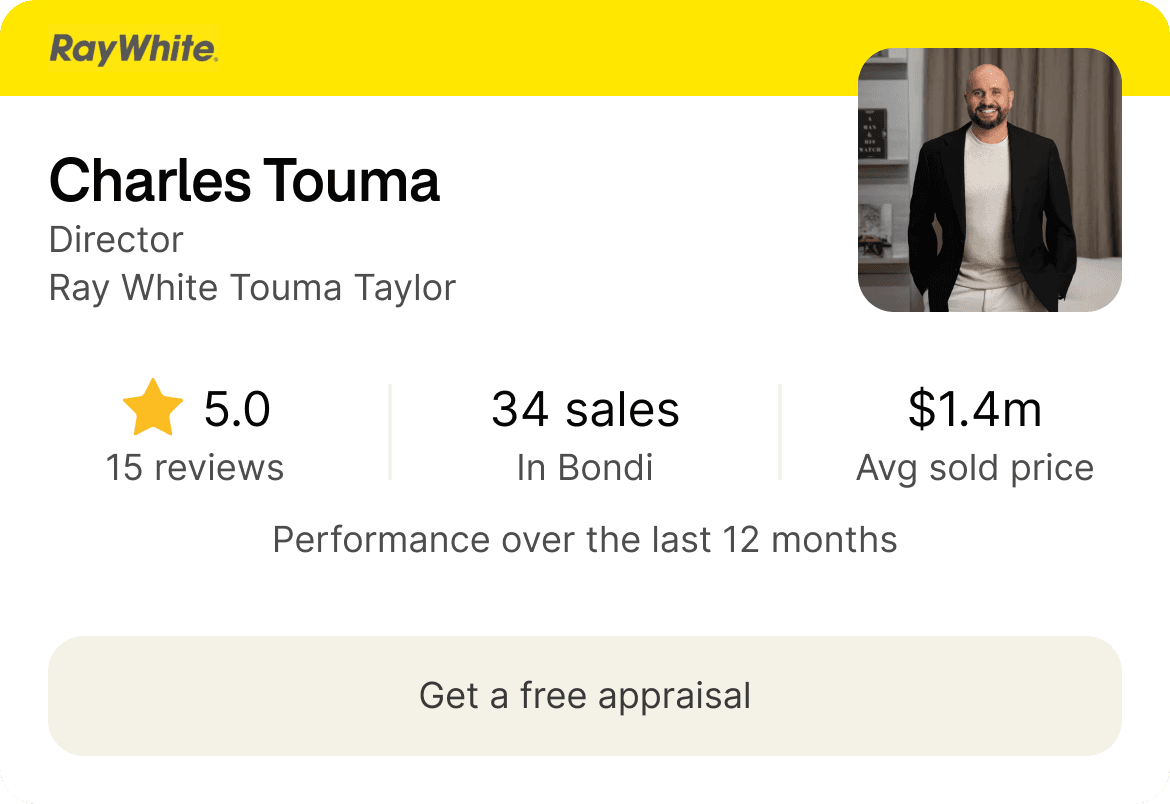 Domain improved agent search card — mobile, with RMA star rating