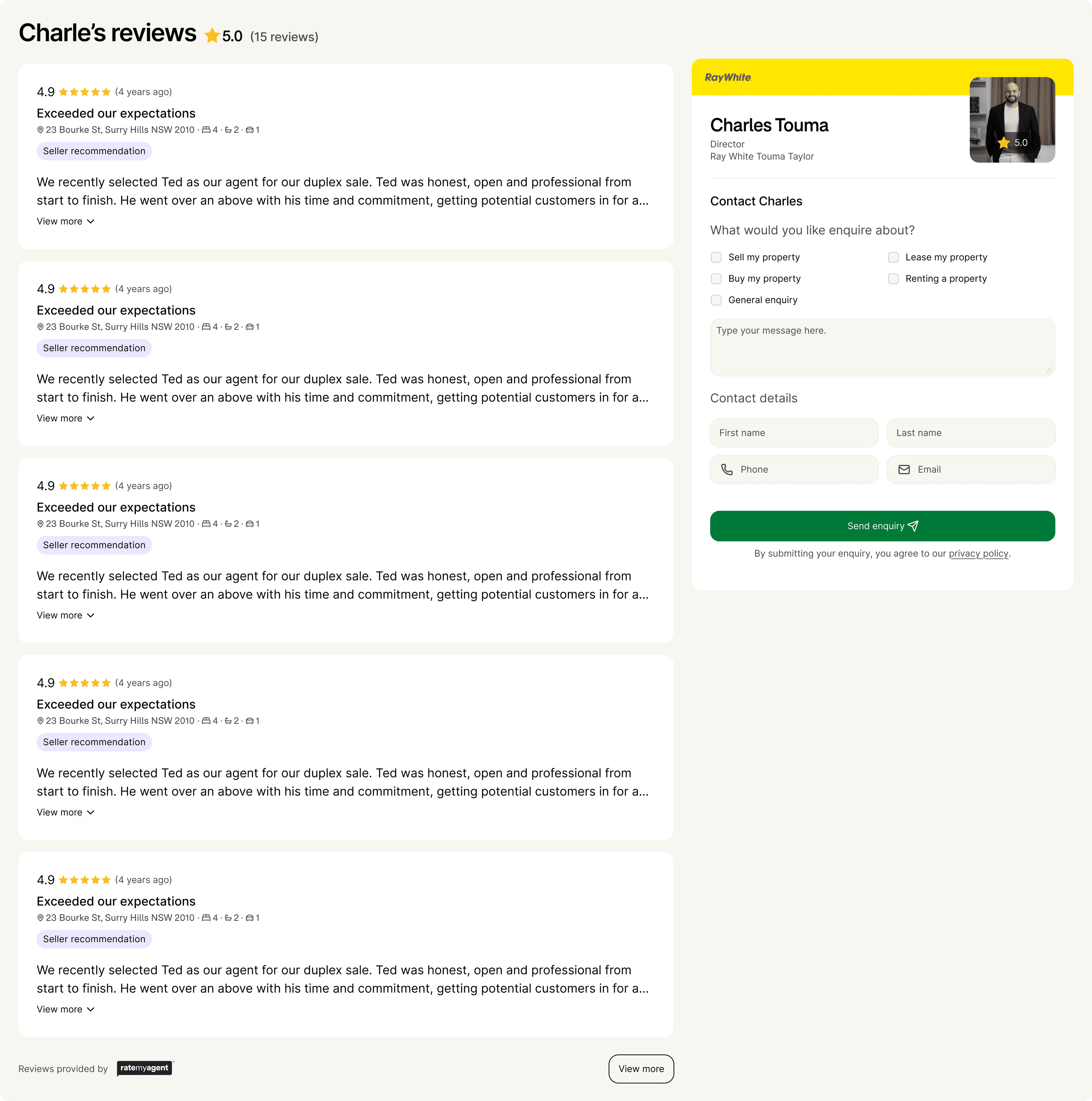 Improved reviews and enquiry form — RMA reviews inline with enquiry, tier-aware