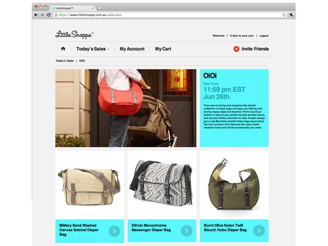 Littleshoppe flash-sale page